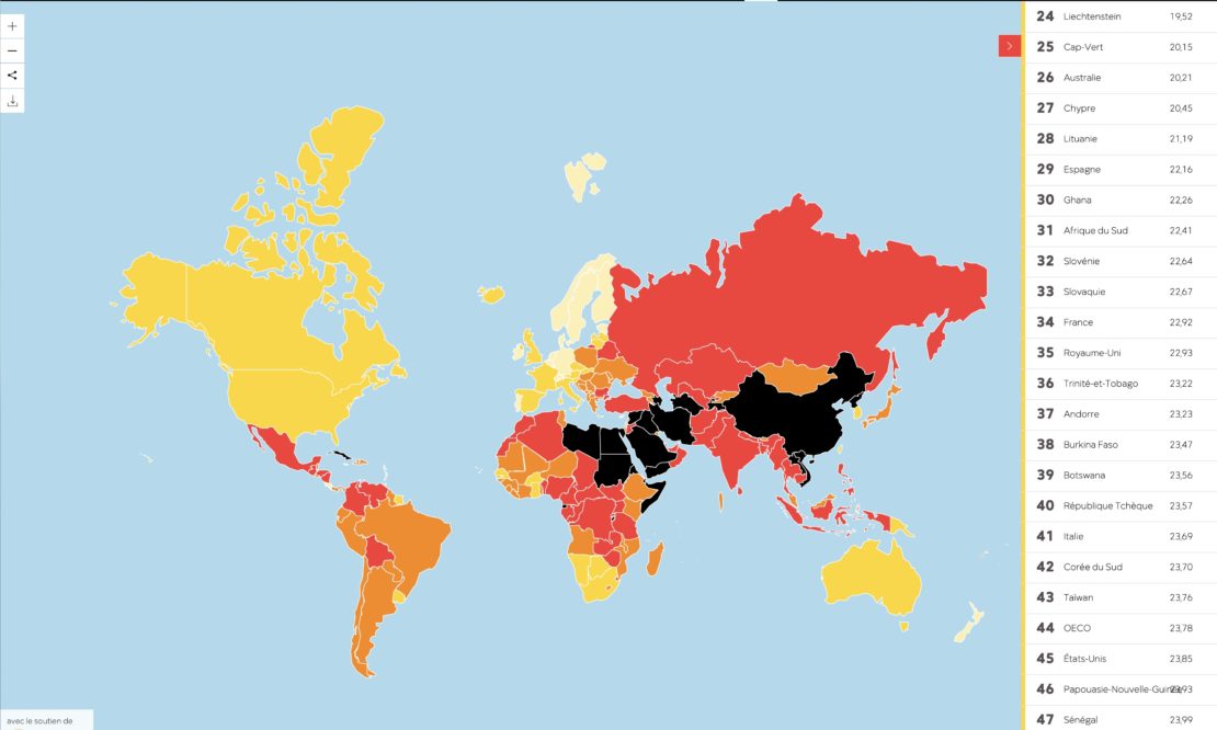 Liberté de la presse dans le Monde… Ça va craindre de plus en plus !