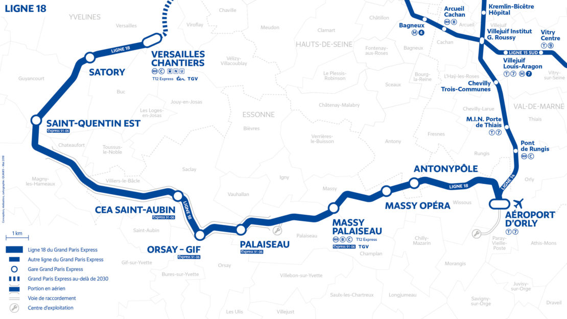 La ligne 18 du Grand Paris Express attribuée à Spie Batignolles.