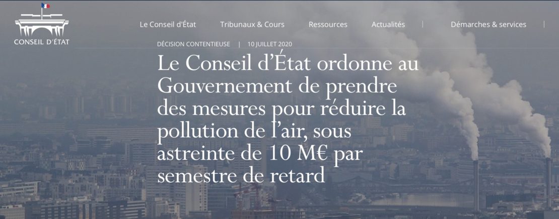 L'air de rien, le Conseil d'État sanctionne le Gouvernement sur la pollution… de l'air !