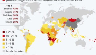 Les pays les plus endettés vis-à-vis de la Chine sont …