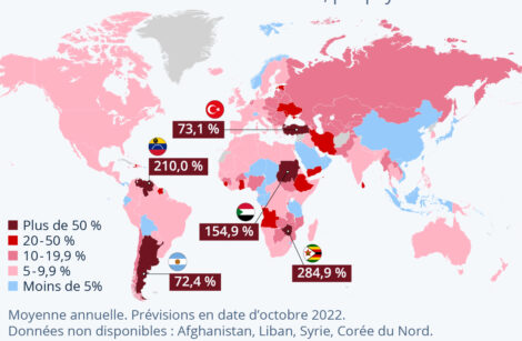 Inflation : pays les plus touchés à fin 2022 !