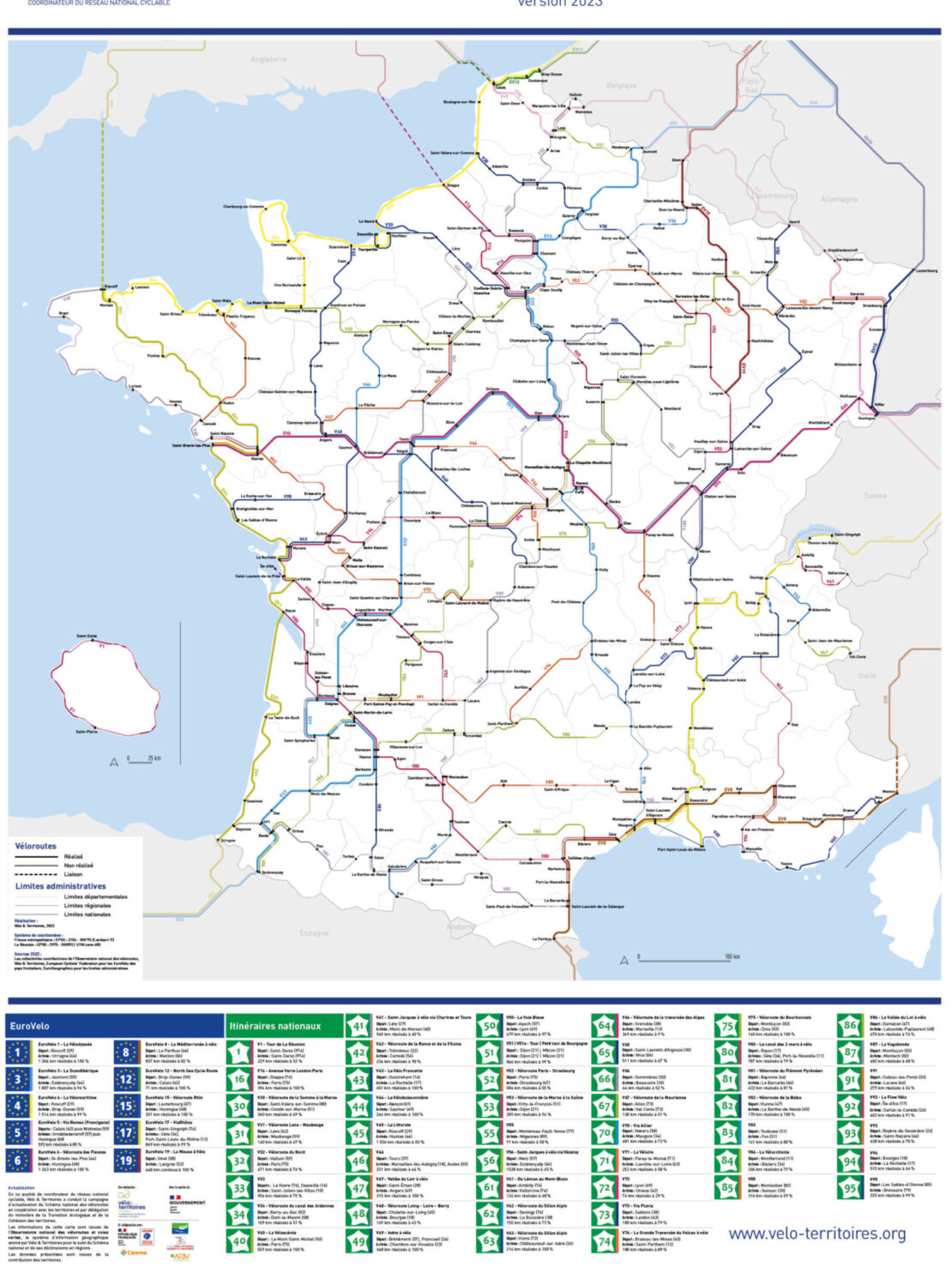 Vélo & Territoires, dernière version à jour du Schéma national des véloroutes 2023 et ses avancées !