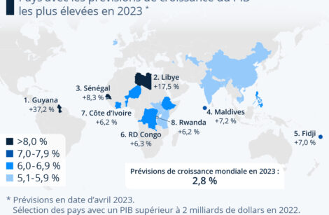 Les pays aux plus fortes croissances de 2023 et voire encore plus…