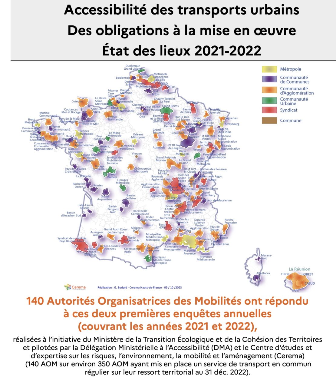 Publication de l’enquête annuelle sur l’accessibilité des réseaux routiers à destination des AOM (Autorités organisatrices de la mobilité…