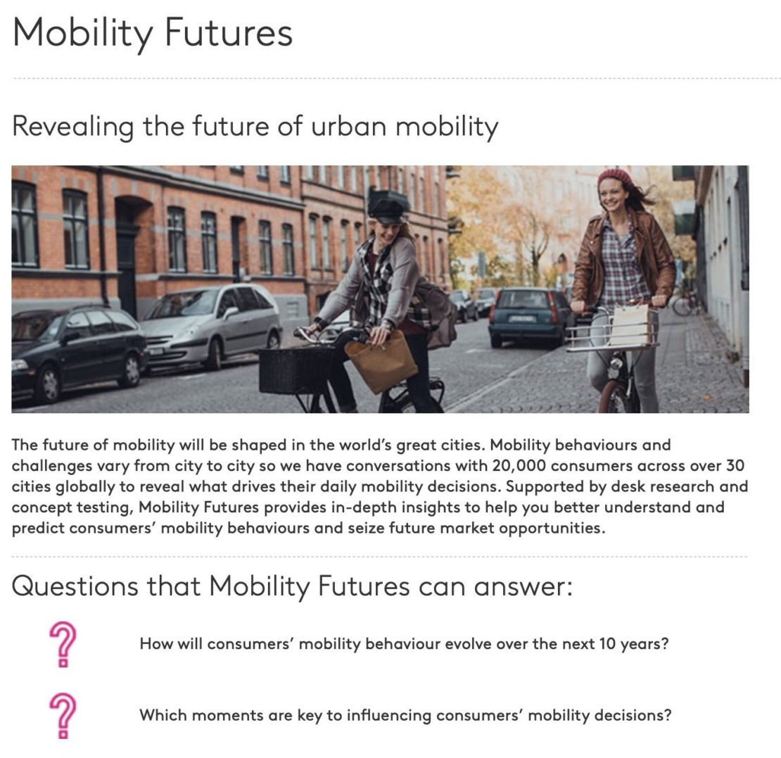 "Mobility Futures", étude sur le présent et l’avenir de la mobilité urbaine…