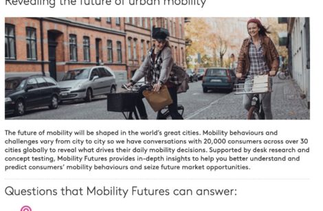 « Mobility Futures », étude sur le présent et l’avenir de la mobilité urbaine…