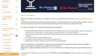 Trophées 2019 de la Mobilité en Île-de-France